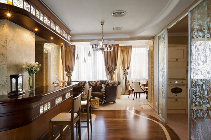 classic interior in the apartment