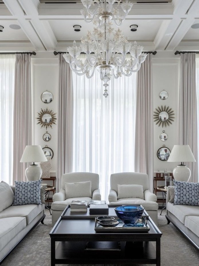 symmetrical layout of the living room