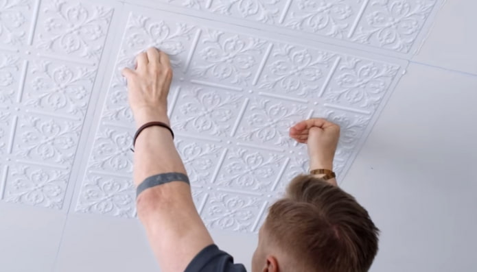 gluing the ceiling