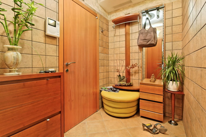 clinker tile facing in the hallway