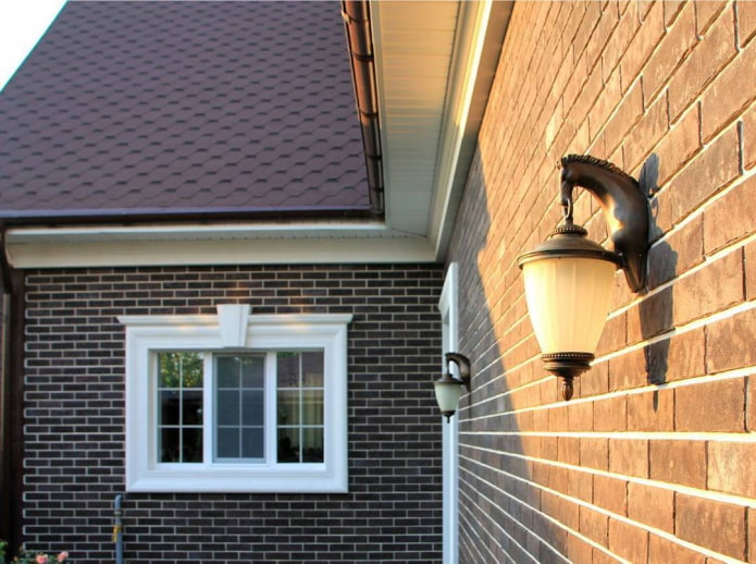 house facade with clinker tile cladding