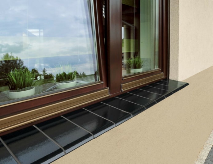 window sill with clinker finishing