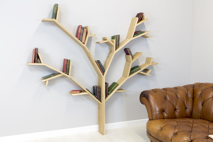 original book shelves in the interior