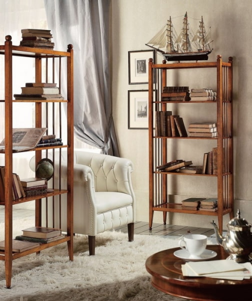 bookcase in the interior 