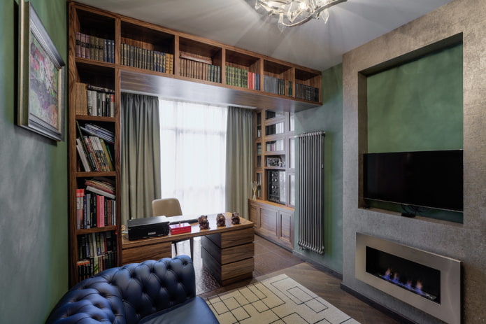 book shelves in the office interior