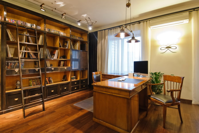 book shelves in the office interior