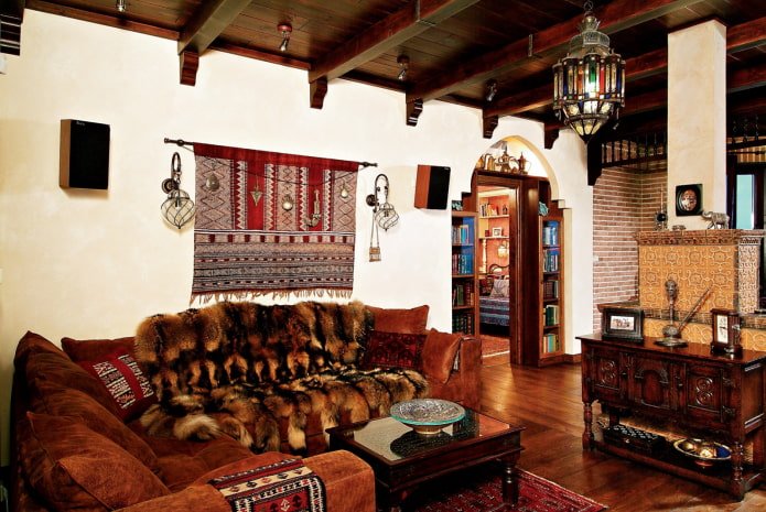 wooden ceiling in the house