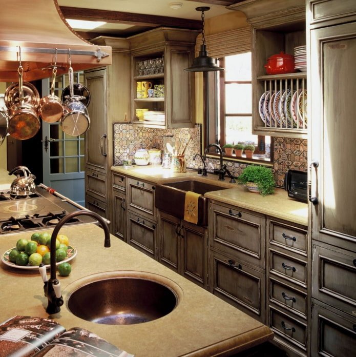 kitchen with an island