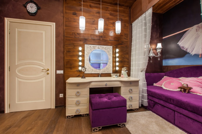 lighting in the interior of a teenage girl's bedroom