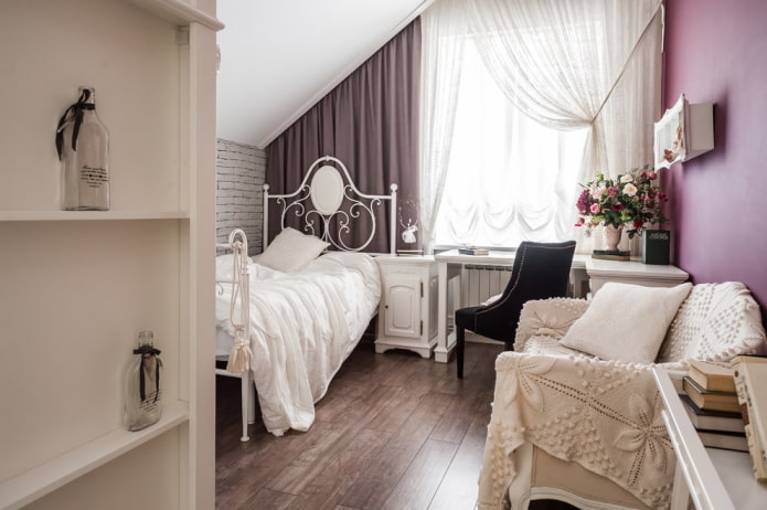 bedroom for a teenage girl in the Provence style