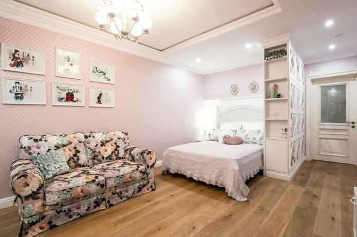 bedroom for a teenage girl in the Provence style