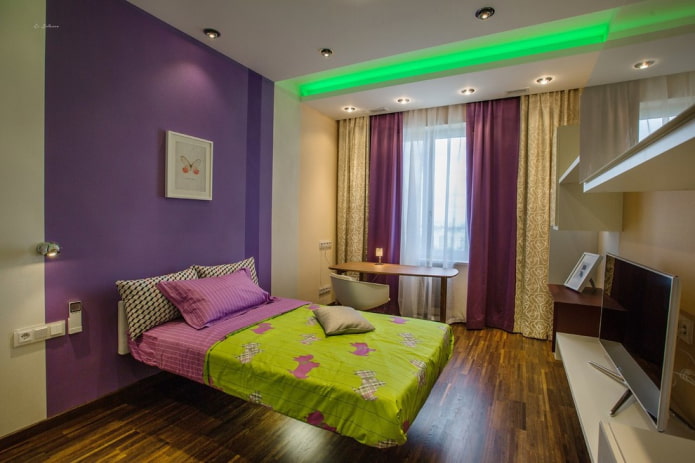 lighting in the interior of a teenage girl's bedroom