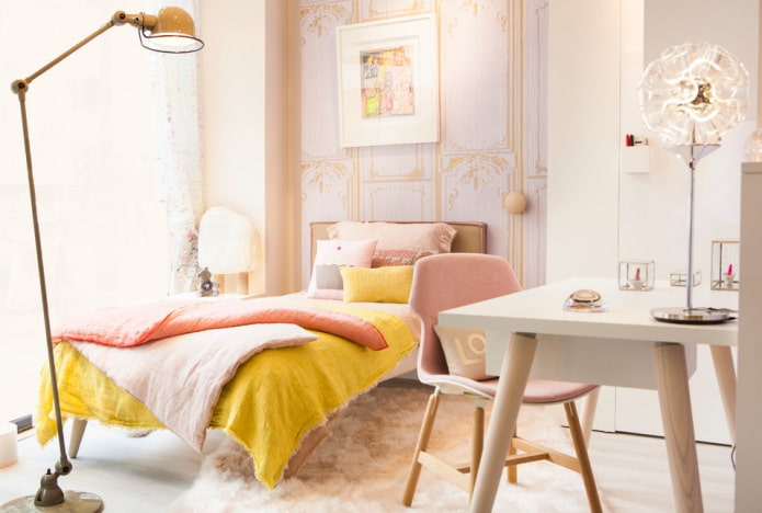 teenage girl bedroom in Scandinavian style