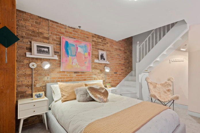 teenager's room interior in loft style