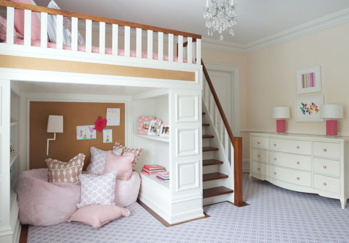 two-story bedroom design for a teenage girl