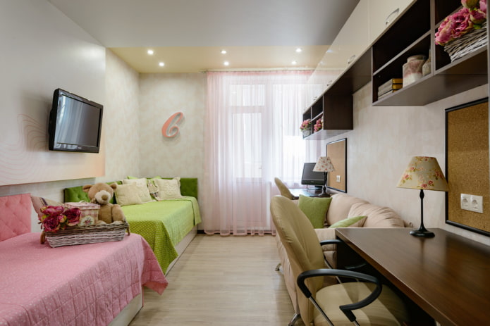 bedroom design for two schoolgirls