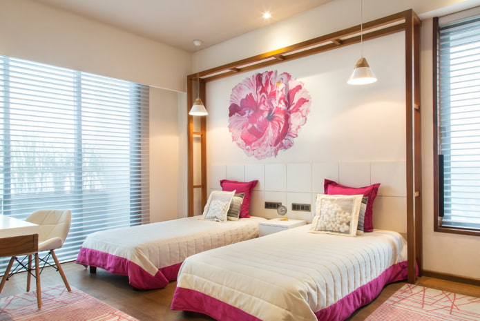bedroom for two girls in a modern style