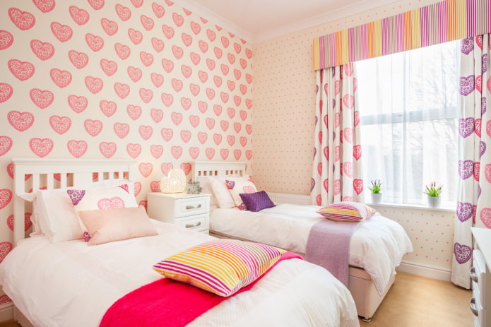 decoration of a bedroom for two girls
