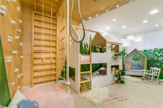 design of a bedroom for two girls