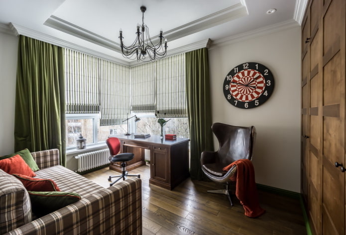 textile decoration of the bedroom for a teenage boy