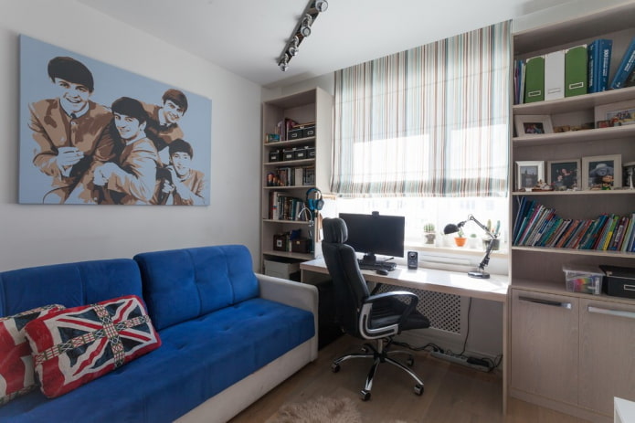 textile decoration of a boy's bedroom teenager