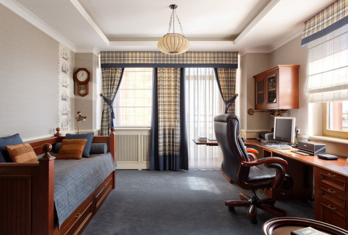 bedroom for a teenage boy in a classic style