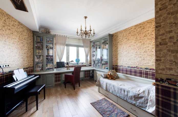 bedroom for a teenage boy in a classic style