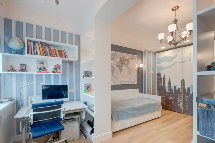 zoning a bedroom for a teenage boy
