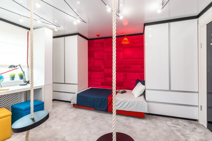 teen boy bedroom in hi-tech style