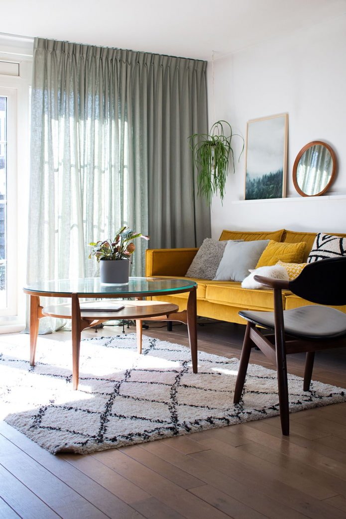 living room with windows facing north