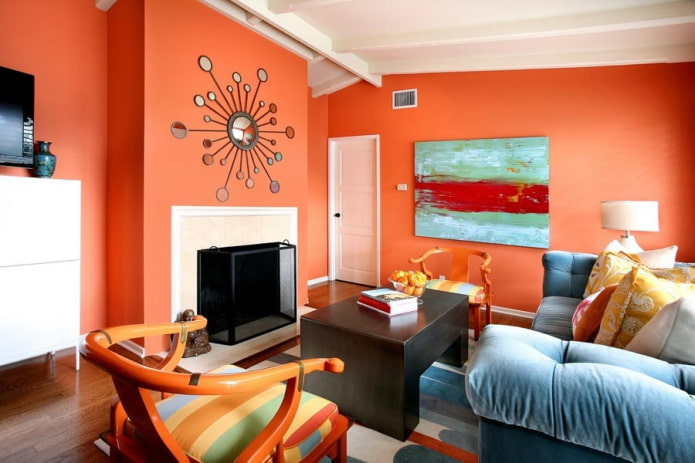 bright walls of the living room