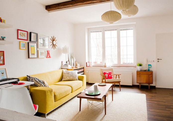 a bright room in warm tones