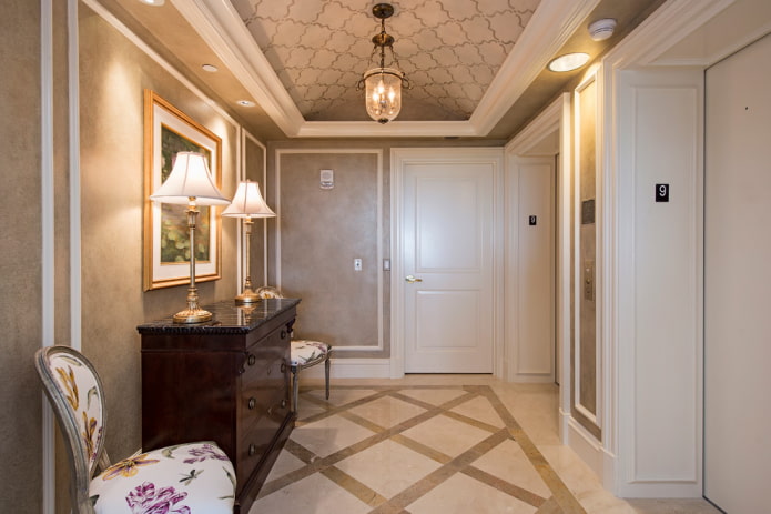 decorating a chest of drawers in a hallway interior