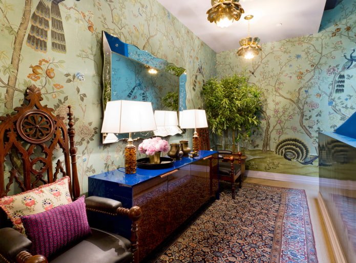 decorating a chest of drawers in a hallway interior
