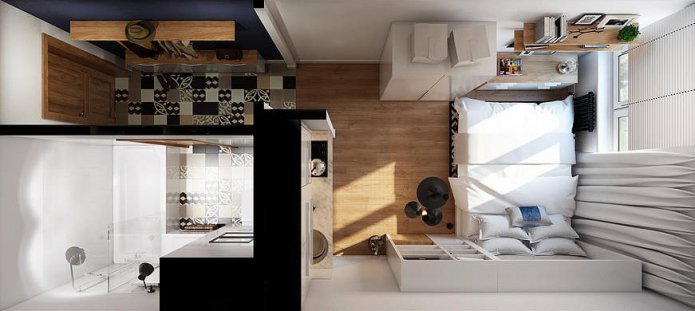 studio layout 18 sq.m.