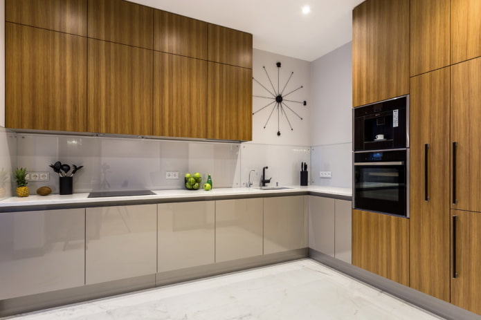 kitchen interior in gray-brown tones