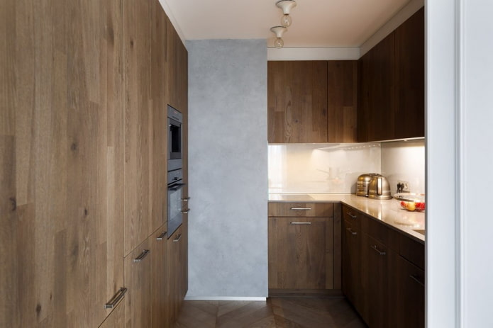 kitchen interior in dark brown tones