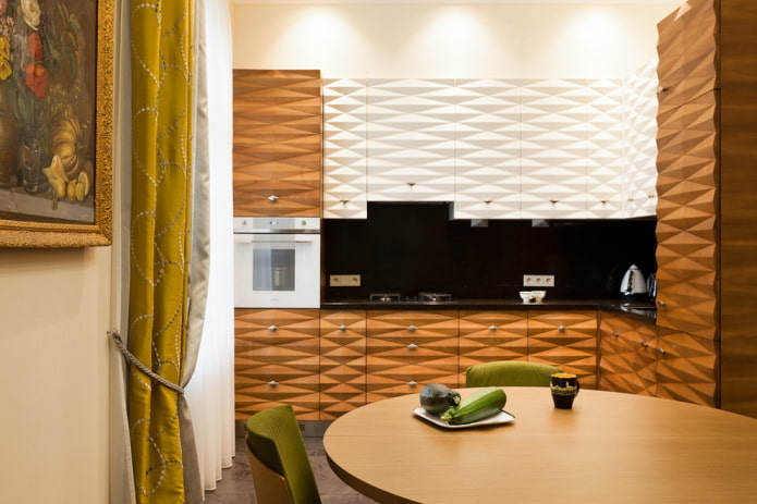 kitchen design in brown tones