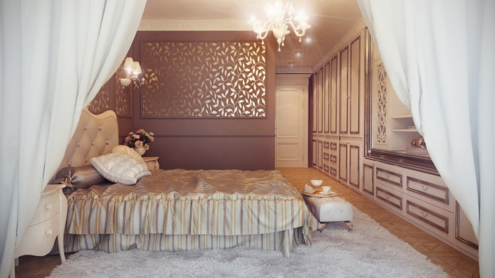 brown and gold in the interior