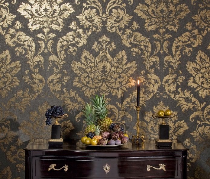 brown and gold in the interior