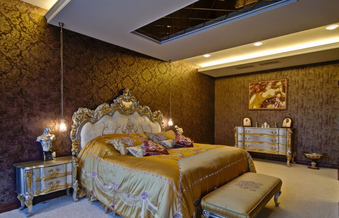 brown bedroom in a classic style
