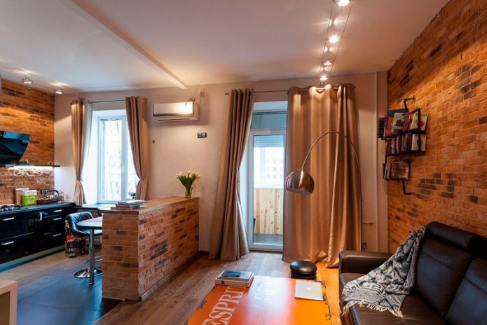 brown curtains