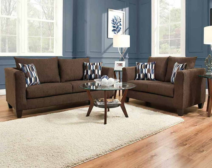 fabric upholstery of the sofa