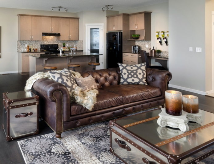 sofa with carriage coupler