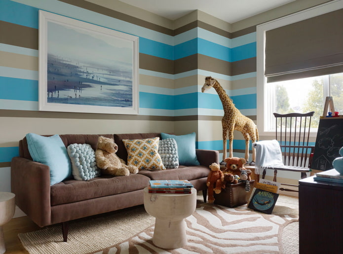 sofa in the interior of the nursery 