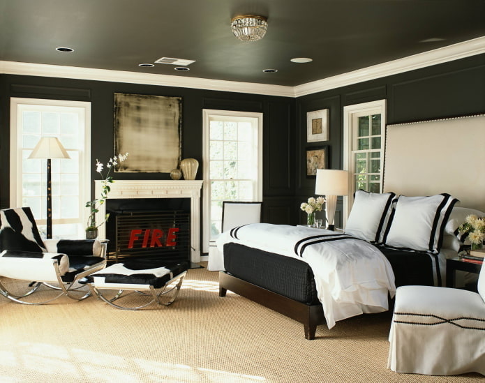 wenge-colored stretch ceiling