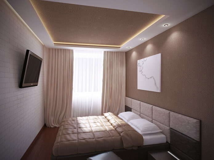 brown ceiling wallpaper in the interior