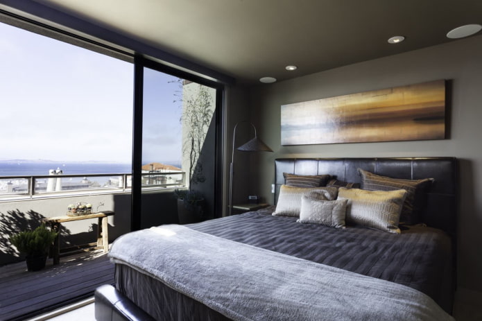 brown ceiling structure in the bedroom