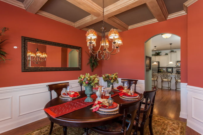 brown ceiling covering with beams