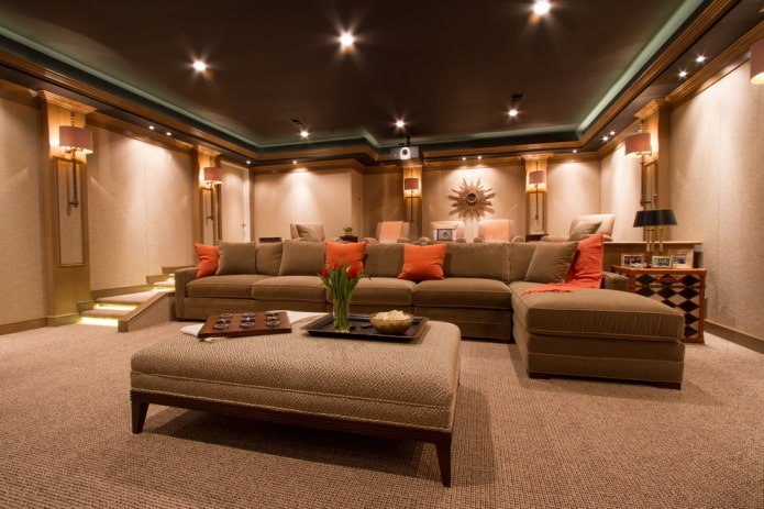 dark brown ceiling covering
